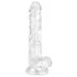 EasyToys - dildo z jądrami - 17 cm - przezroczysty