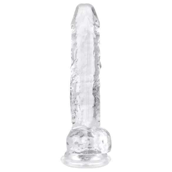 EasyToys - dildo z jądrami - 17 cm - przezroczysty