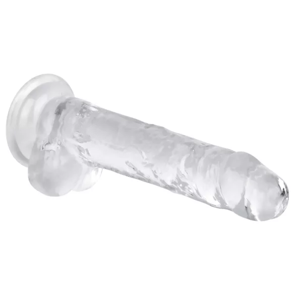 EasyToys - dildo z jądrami - 17 cm - przezroczysty