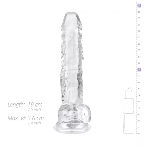 EasyToys - dildo z jądrami - 17 cm - przezroczysty