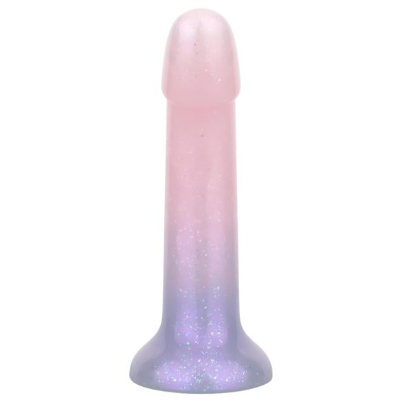 EasyToys Mermaid - dildo z brokatem - silikon - 19 cm - różowy