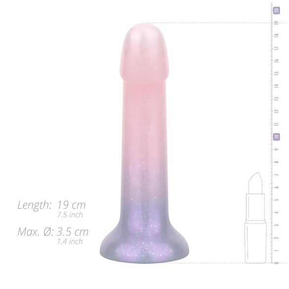 EasyToys Mermaid - dildo z brokatem - silikon - 19 cm - różowy
