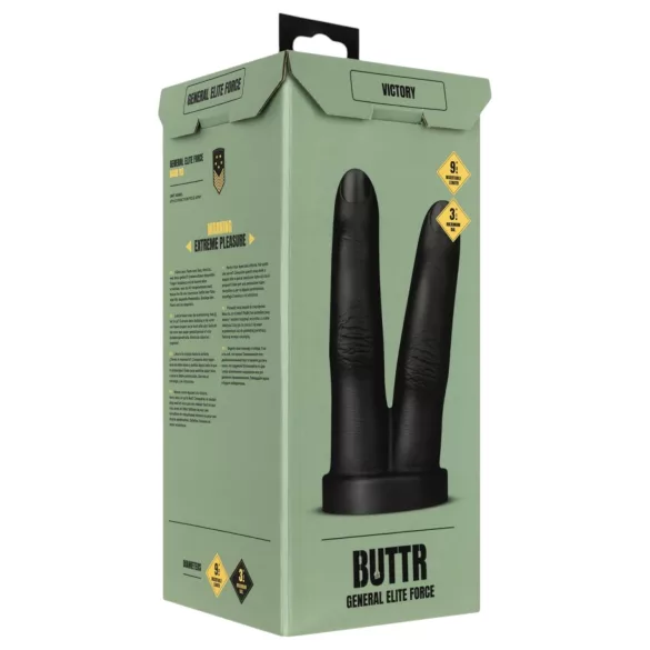 BUTTR Victory - podwójny dildo analny - czarny