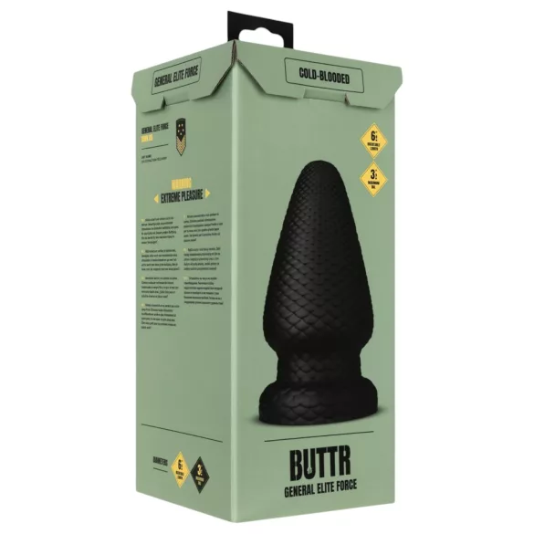 BUTTR - duży korek analny - silikon - czarny