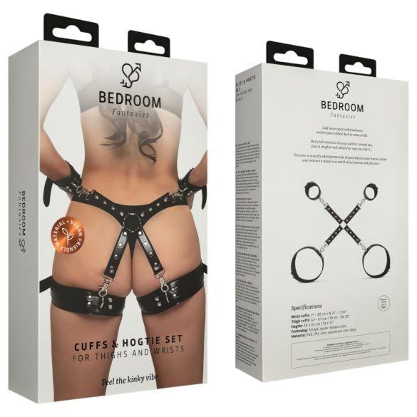 Bedroom Fantasies - kajdanki na nadgarstki i uda - czarne