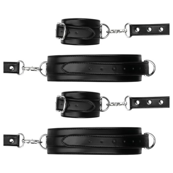 Bedroom Fantasies - kajdanki na nadgarstki i uda - czarne