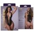 Christine - głęboko wycięte body z siateczki - (czarne) - XS-XL