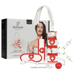   Bedroom Fantasies - kostium pielęgniarki 8-częściowy - czerwono-biały