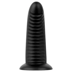   BUTTR Double Ribbed - duża żebrowana zatyczka analna (czarna) - 26 cm