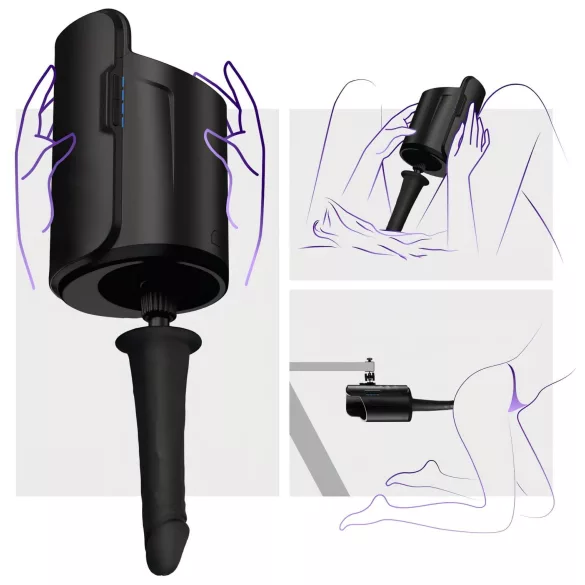 Kiiroo - realistyczny dildo z przyssawką - 19cm - czarny