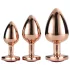 Gleaming Love - zestaw korków analnych w kształcie serca - rosegold - 3 sztuki