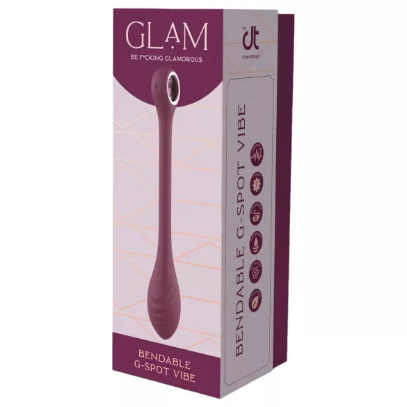 Glam - wodoodporny, elastyczny wibrator G-punktu (fioletowy)