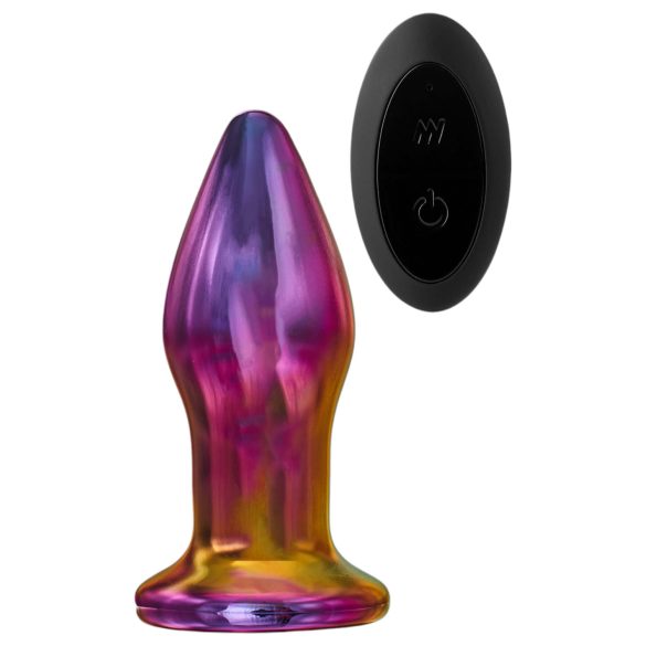 Glamour Glass - stożkowy, radiowy, szklany wibrator analny (kolorowy)