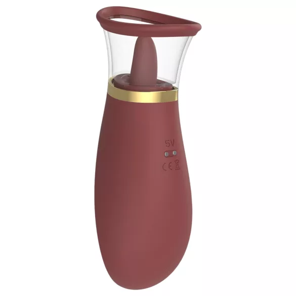 Dreamtoys Roxy - wibrator ssąco-liżący - bordowy