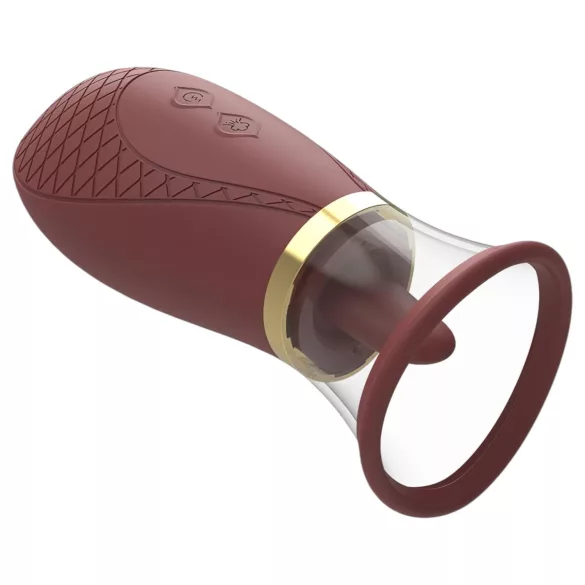 Dreamtoys Roxy - wibrator ssąco-liżący - bordowy