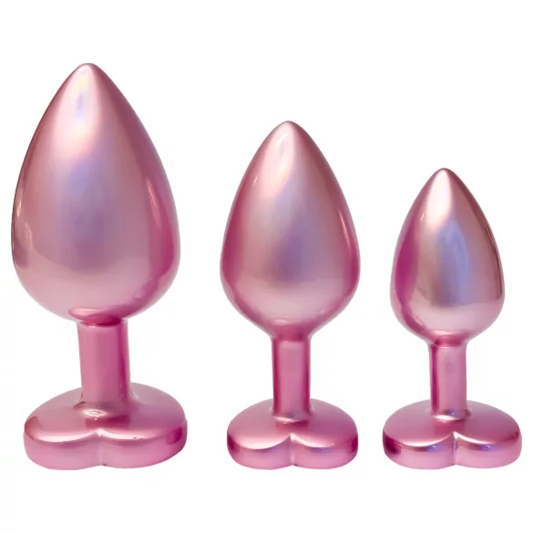 Dreamtoys Gleaming Love - zestaw serduszkowych korków analnych (różowy)
