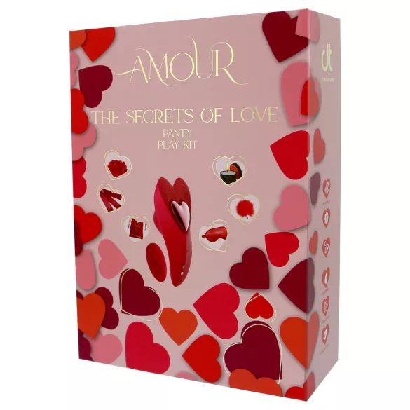 Dreamtoys Amour - zestaw z noszoną wibrującą bielizną (czerwony)