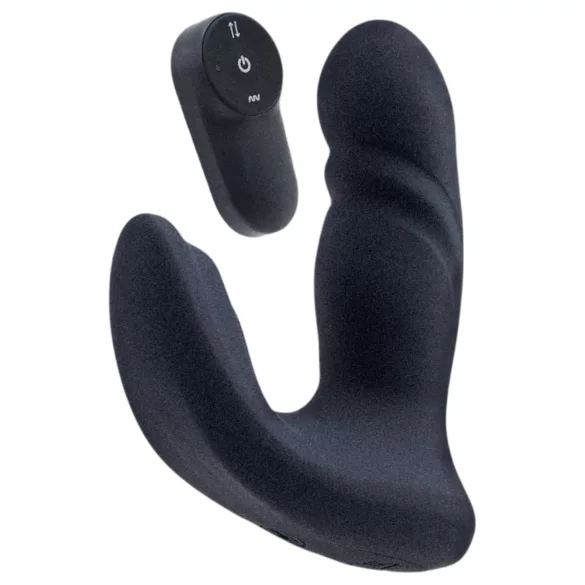 Dreamtoys Pulz - wbijający się wibrator analny z pilotem (niebieski)