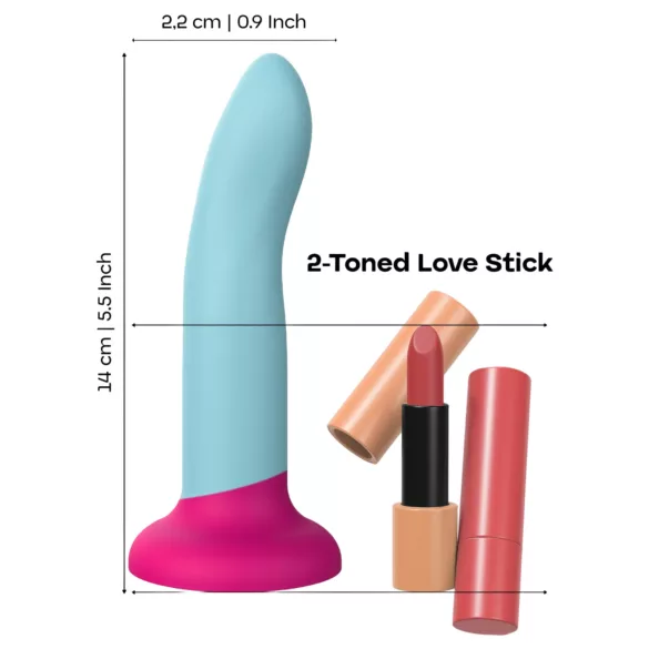 Dreamtoys Love Signal - dwukolorowy silikonowy mały dildo (niebieski)