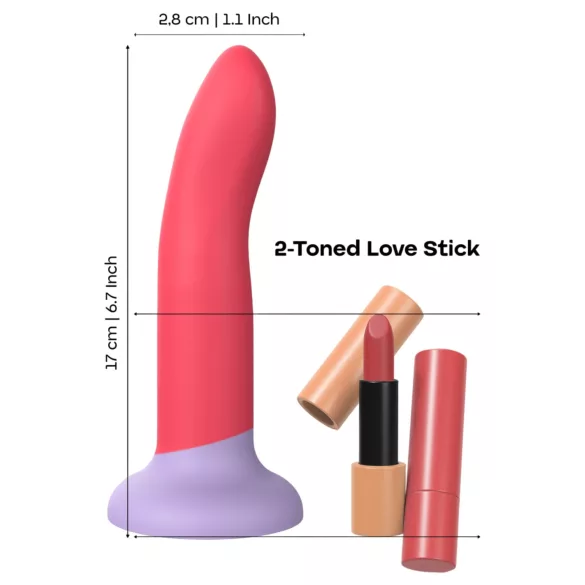 Dreamtoys Love Signal - dwukolorowe silikonowe dildo średnie (czerwone)