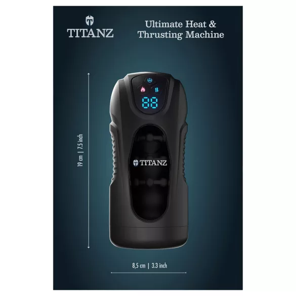 Titanz Ultimate Heat & Thrusting - automatyczny masturbator (czarny)