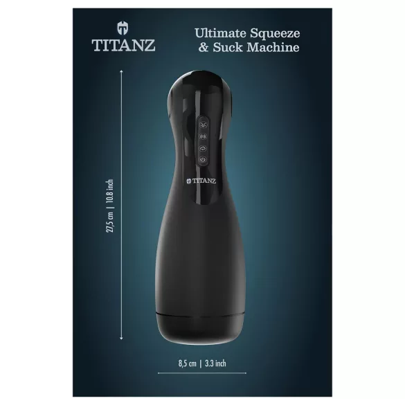 Titanz Ultimate Squeeze & Suck - automatyczny masturbator (czarny)