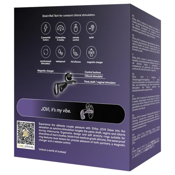 Snail Vibe Jovi - pierścień erekcyjny i masażer dla par - czarny