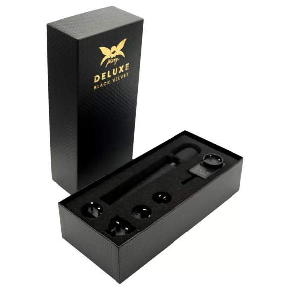 Pixey Deluxe Black Velvet - wibrator różdżkowy M (czarny)