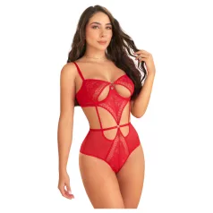   Zôf Ruby - koronkowe body z wycięciami i regulowanymi ramiączkami (czerwone)