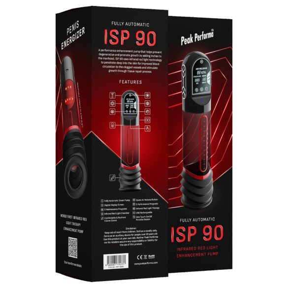 Peak Performa - pompka do penisa automatyczna - przezroczysta - infraledy