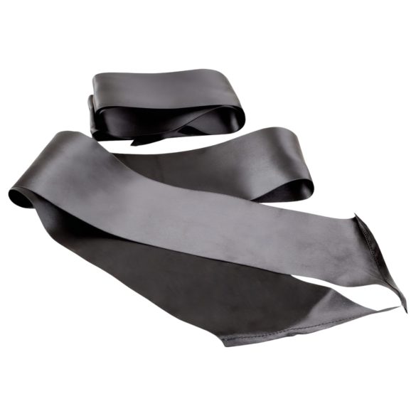 S&M - jedwabny szal do bondage - czarny - zestaw 2-częściowy