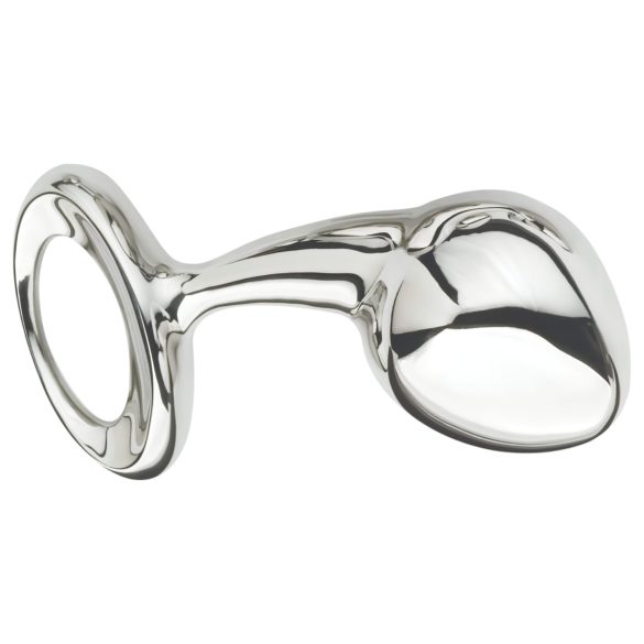 Njoy - duży metalowy korek analny - srebrny