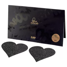   Bijoux Indiscrets - naklejki na sutki serce - samoprzylepne czarne