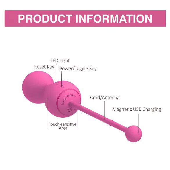 Magic Motion Kegel Master - kulki gejszy z wibracją sterowane aplikacją (różowe)