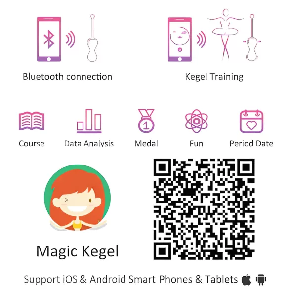 Magic Motion Kegel Master - kulki gejszy z wibracją sterowane aplikacją (różowe)
