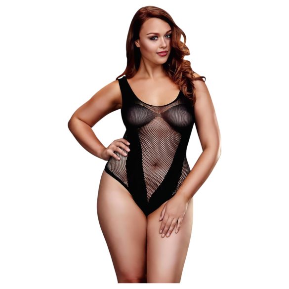 BACI - body erotyczne plus size - siateczkowe - czarne XL-XXL