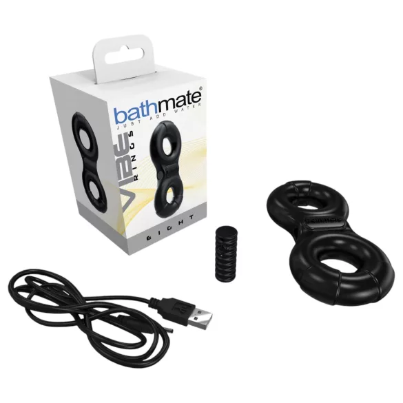 Bathmate Vibe Ring Eight - wibrujący, akumulatorowy pierścień na penisa (czarny)