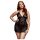 BACI - koszulka babydoll plus size z koronką i wiązaniem na szyi - czarna XL-XXL