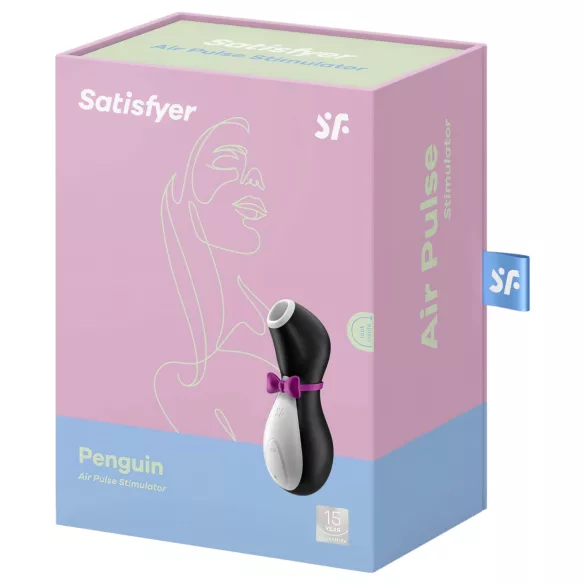 Satisfyer Penguin - stymulator łechtaczki wodoodporny akumulatorowy czarno-biały