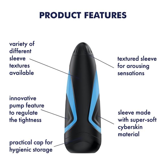 Satisfyer Men One - masturbator ssący - silikon niebiesko-czarny