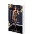 Baci - bodystocking z siateczki z kwiatowym wzorem - czarny S-L