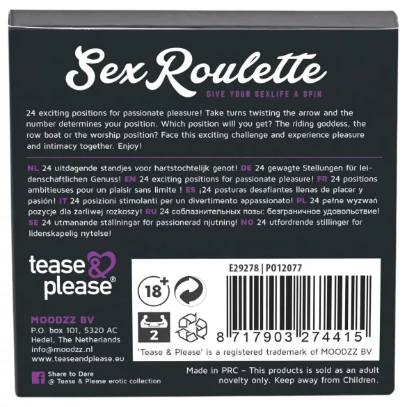 Sex Roulette Kamasutra - erotyczna gra towarzyska (w 10 językach)