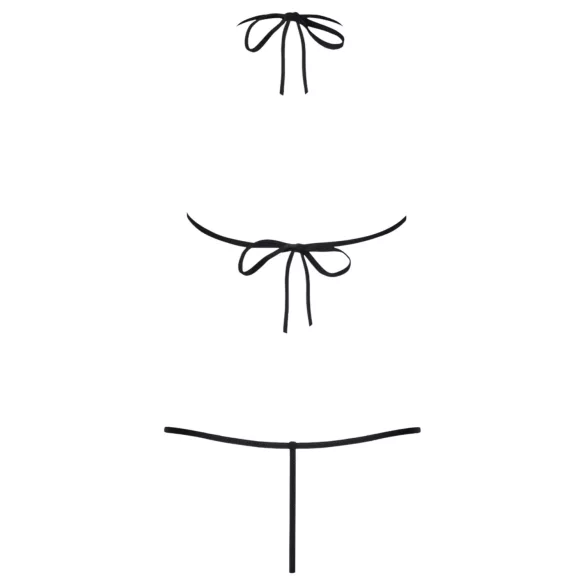 Obsessive - body z paskami tulipanowy wzór czarne S/M