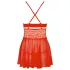 Obsessive - babydoll z koronki z stringami - czerwony