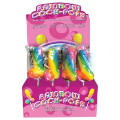   Rainbow Cock Pop - lizak w kształcie penisa (85 g) - o smaku owocowym