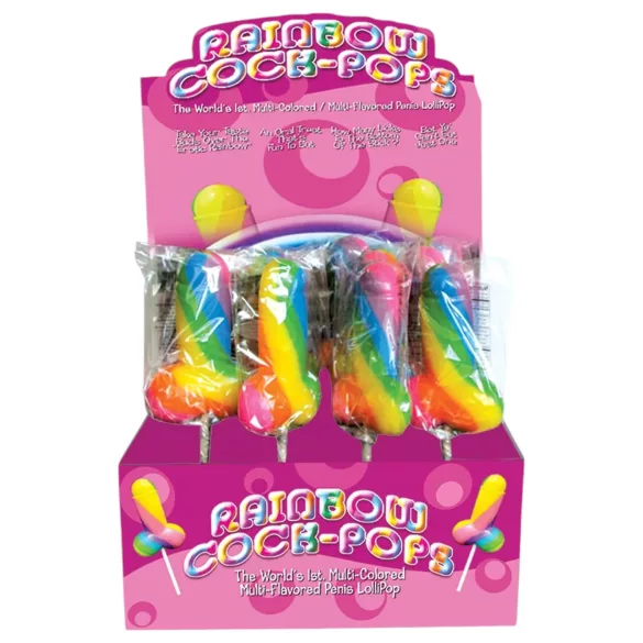 Rainbow Cock Pop - lizak w kształcie penisa - owocowy smak - 85g