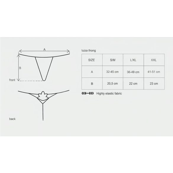 Obsessive - stringi z motywem tulipana - białe - L/XL