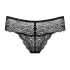 Obsessive - majtki damskie tanga z koronką i ozdobą - czarne - L/XL
