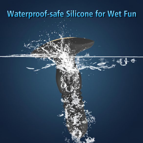 Aixiasia Roy - wibrator analny z funkcją pchającą - akumulator, pilot - czarny