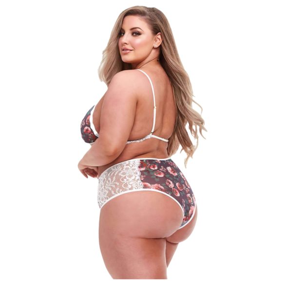 Baci - komplet bielizny plus size - kwiatowa koronka - duży rozmiar